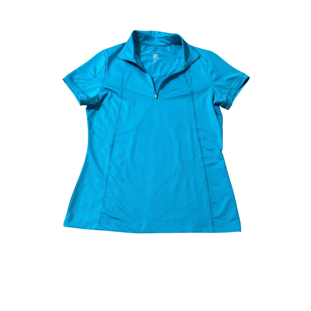Tail White Label Polo Shirt Womens Small Blue Excellent 1/4 Zip Golf Tennis Top